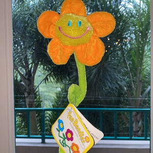 Bendy flower stick - orange fabric